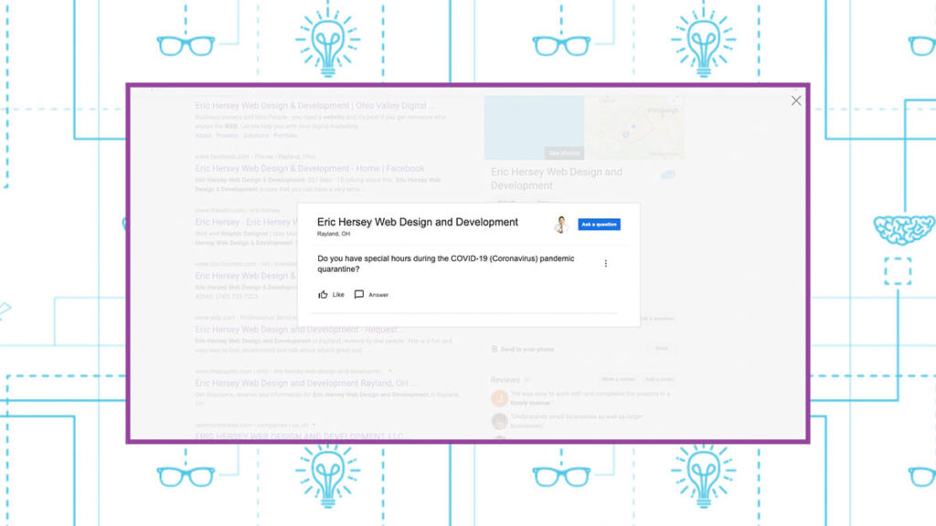 Ask a question in Google My Business for Changing Business Hours