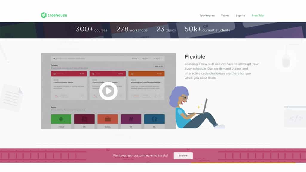 Online learning with TeamTreehouse.com Homepage