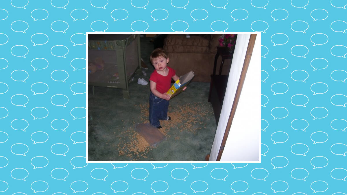 Hunter with cheerios