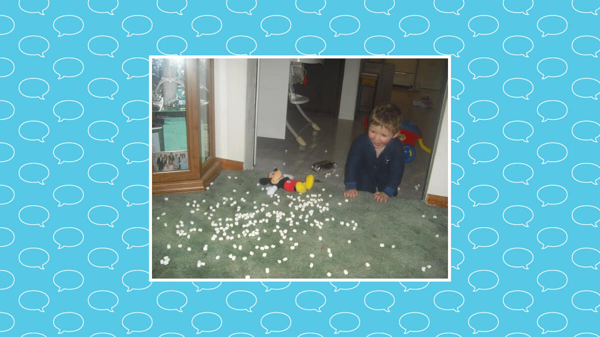Hunter with marshmellows
