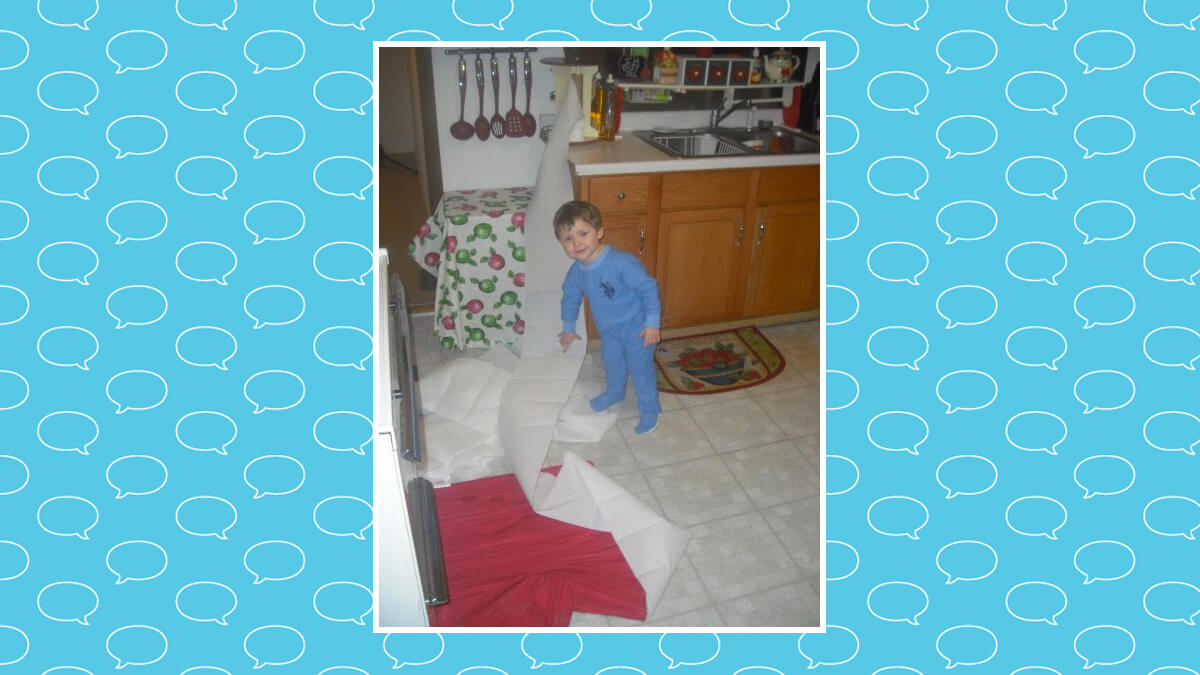 Hunter with paper towels