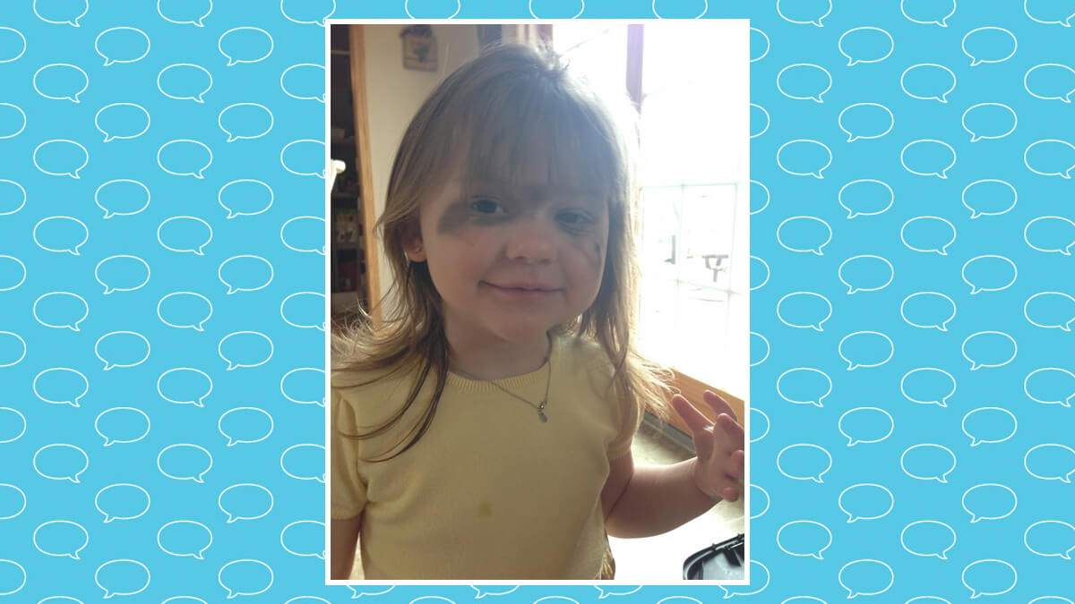 Lainee with makeup mess