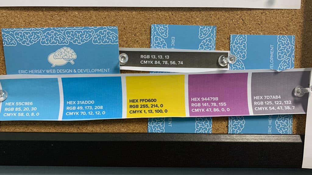 Eric Hersey Business cards and color schemes