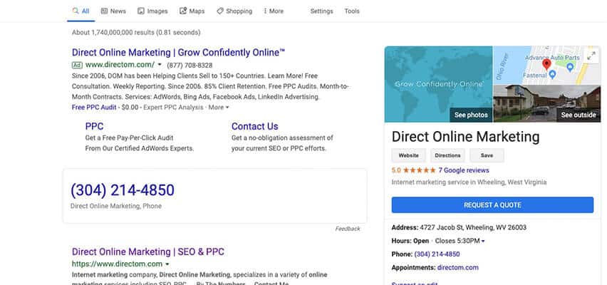 Direct Online Marketing Phone Number