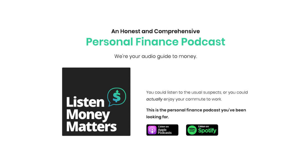 Listen Money Matters Podcast Website Screenshot