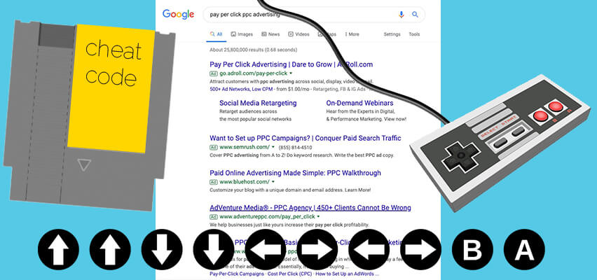 The cheat code for ranking is PPC. Nintendo game, controller, and Konami Code