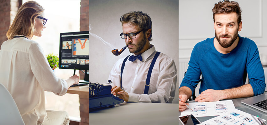 Stock Photos of the nicest looking writers, web designers, and webmasters.